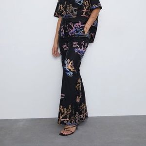 Zara embroidered pants